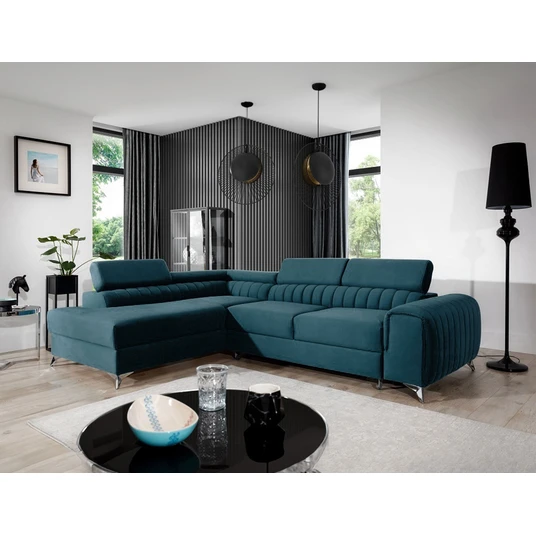 Kampinė sofa Laurence su patalynės dėže, audinys Solar 77