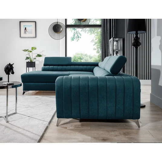 Kampinė sofa Laurence su patalynės dėže, audinys Solar 77