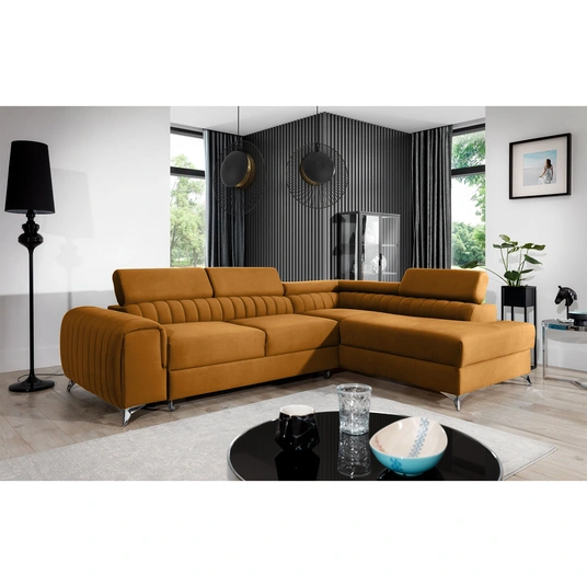 Kampinė sofa Laurence su patalynės dėže, audinys Monolith 48