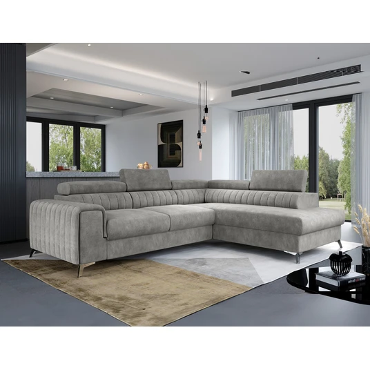 Kampinė sofa Laurence su patalynės dėže, audinys Dora 90