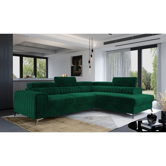 Kampinė sofa Laurence su patalynės dėže, audinys Kronos 19