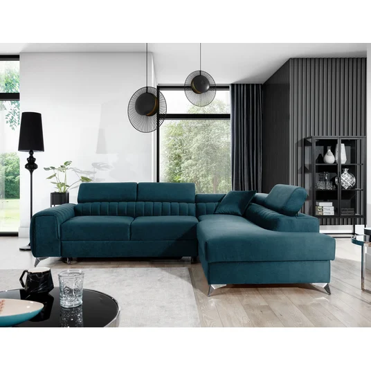 Kampinė sofa Laurence su patalynės dėže, audinys Solar 77