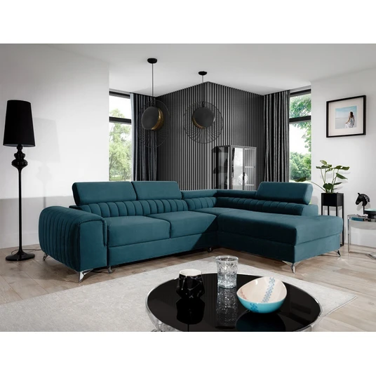 Kampinė sofa Laurence su patalynės dėže, audinys Solar 77