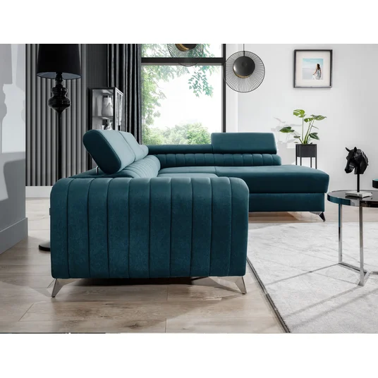 Kampinė sofa Laurence su patalynės dėže, audinys Solar 77