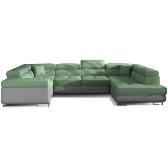 Kampinė sofa Letto su patalynės dėže, audinys Soro 34, Soft 29
