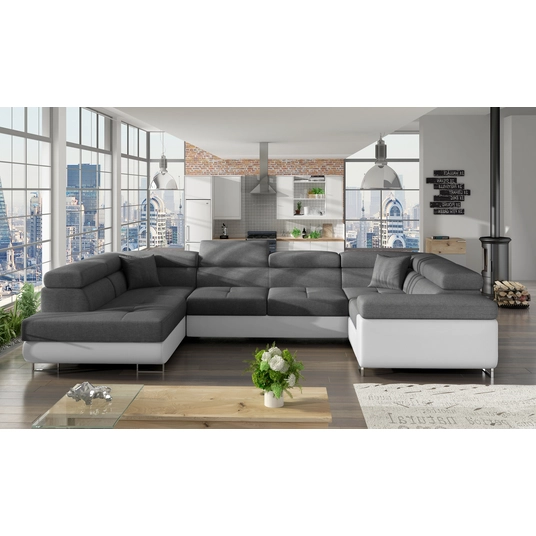 Kampinė sofa Letto su patalynės dėže, audinys Sawana 05, Soft 17