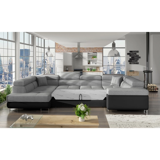 Kampinė sofa Letto su patalynės dėže, audinys Sawana 21, Soft 11