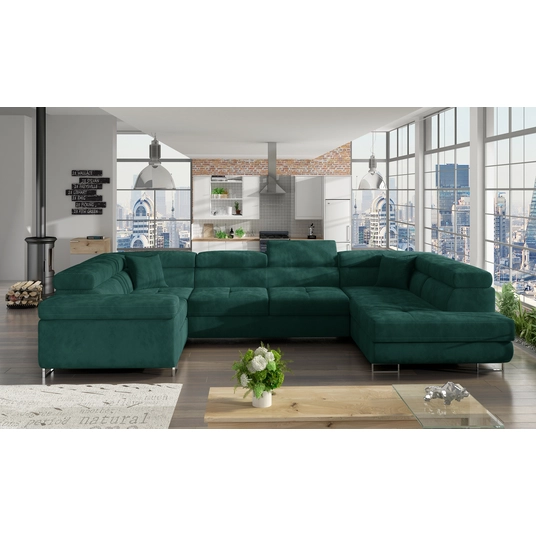 Kampinė sofa Letto su patalynės dėže, audinys Kronos 19