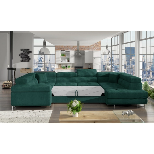 Kampinė sofa Letto su patalynės dėže, audinys Kronos 19