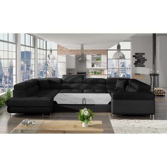 Kampinė sofa Letto su patalynės dėže, audinys Sawana 14, Soft 11