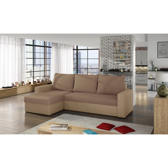 Kampinė sofa Livio su patalynės dėže, audinys Alova 66, Alova 07