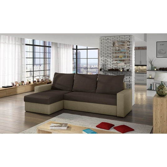 Kampinė sofa Livio su patalynės dėže, audinys Alova 67, Alova 07
