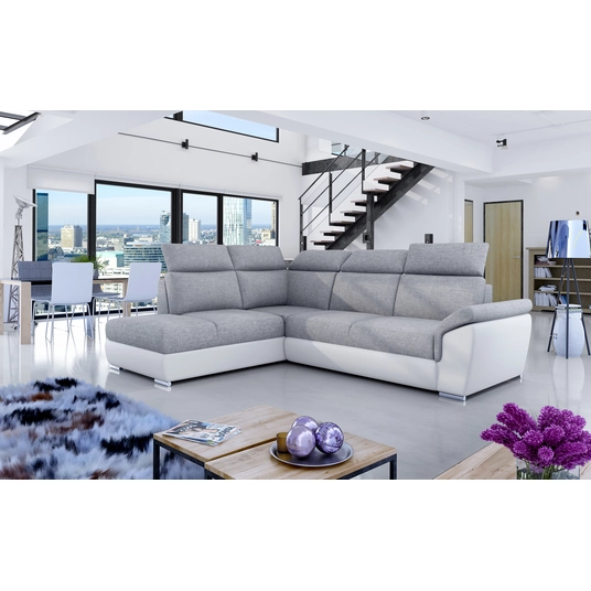 Kampinė sofa Loreto su patalynės dėže, audinys Sawana 21, Soft 17