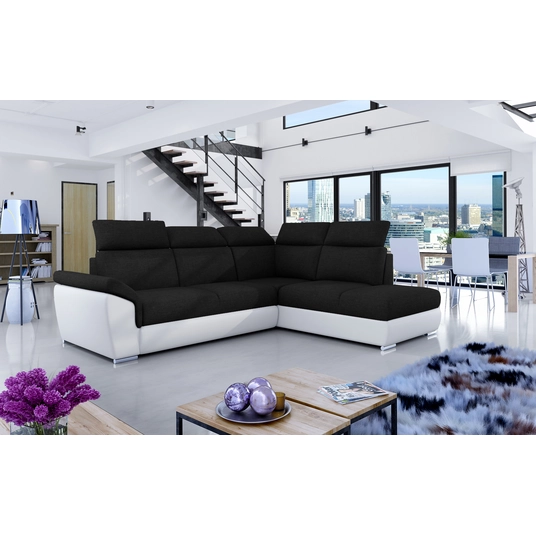 Kampinė sofa Loreto su patalynės dėže, audinys Sawana 14, Soft 17