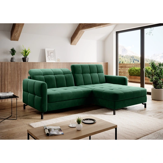 Kampinė sofa Lorelle su patalynės dėže, audinys Kronos 19