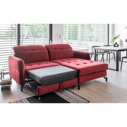 Kampinė sofa Lorelle su patalynės dėže, audinys Mat Velvet 75