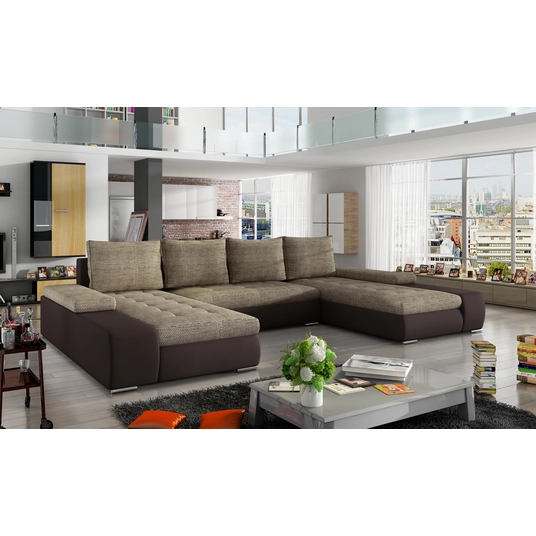 Kampinė sofa Marino su patalynės dėže, audinys Berlin 03, Soft 66