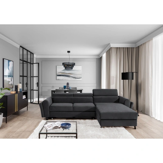 Kampinė sofa Mariall su patalynės dėže, audinys Monolith 97
