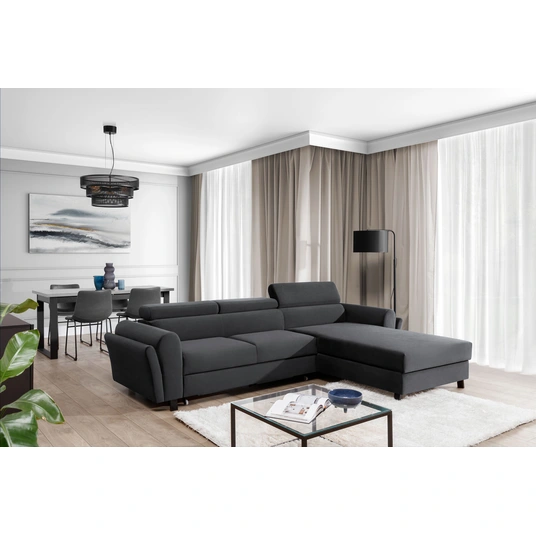 Kampinė sofa Mariall su patalynės dėže, audinys Monolith 97