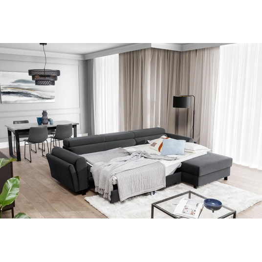 Kampinė sofa Mariall su patalynės dėže, audinys Monolith 97