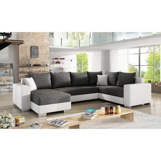 Kampinė sofa Marco su patalynės dėže, audinys Sawana 05, Soft 17