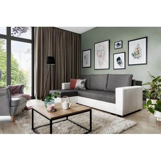 Kampinė sofa Newark su patalynės dėže, audinys Sawana 05, Soft 17