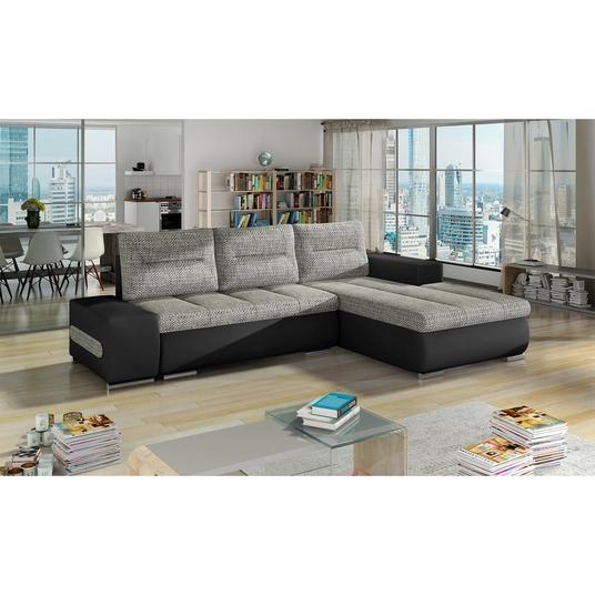 Kampinė sofa Ottavio su patalynės dėže, audinys Berlin 01, Soft 11