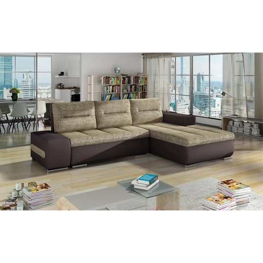 Kampinė sofa Ottavio su patalynės dėže, audinys Berlin 03, Soft 66