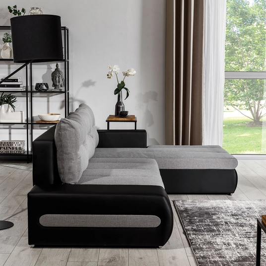 Kampinė sofa Ottavio su patalynės dėže, audinys Sawana 14, Soft 17