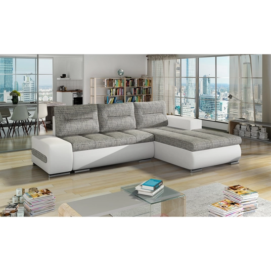 Kampinė sofa Ottavio su patalynės dėže, audinys Berlin 01, Soft 17