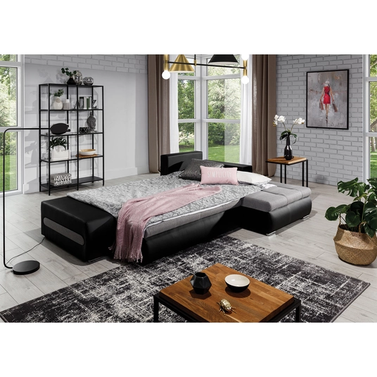 Kampinė sofa Ottavio su patalynės dėže, audinys Berlin 02, Soft 11