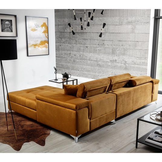 Kampinė sofa Ricardo su patalynės dėže, audinys Monolith 48