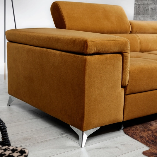 Kampinė sofa Ricardo su patalynės dėže, audinys Monolith 48