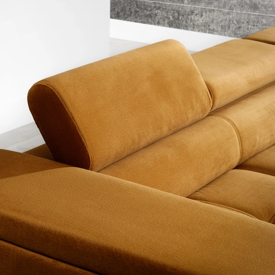 Kampinė sofa Ricardo su patalynės dėže, audinys Monolith 48