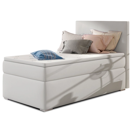 Continental lova su patalynės dėže dešinėje Rocco 90x200, balta, audinys Soft 17