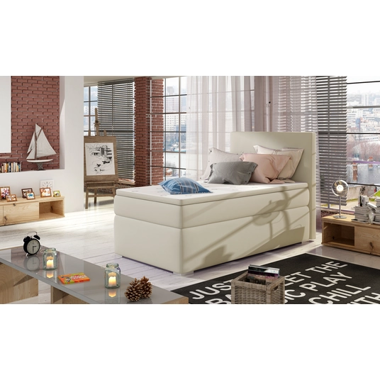Continental lova su patalynės dėže kairėje Rocco 90x200, beige, audinys Soft 33