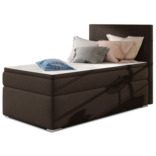 Continental lova su patalynės dėže kairėje Rocco 90x200, ruda, audinys Sawana 26