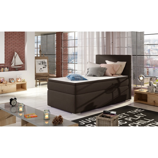 Continental lova su patalynės dėže dešinėje Rocco 90x200, ruda, audinys Sawana 26