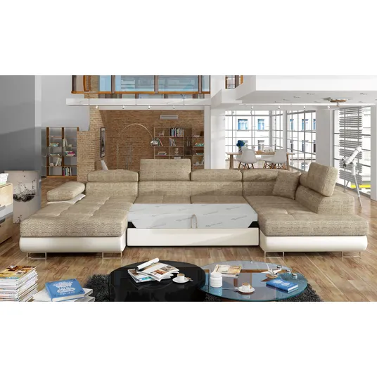 Kampinė sofa Rodrigo su patalynės dėže, audinys Berlin 03, Soft 33