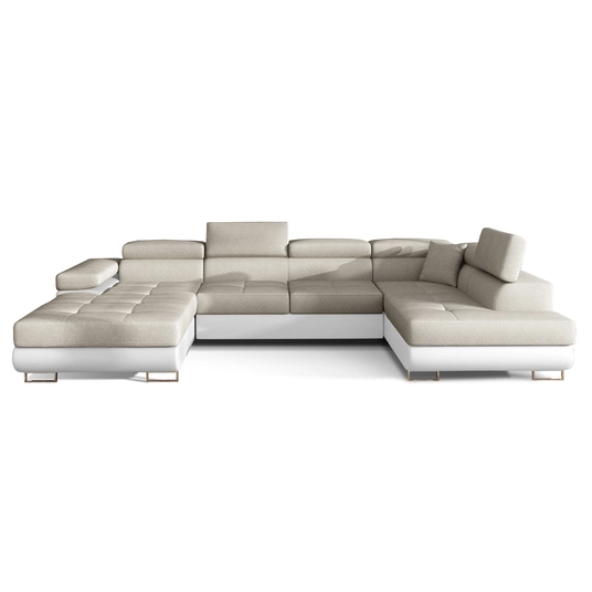 Kampinė sofa Rodrigo su patalynės dėže, audinys Dora 21, Soft 17