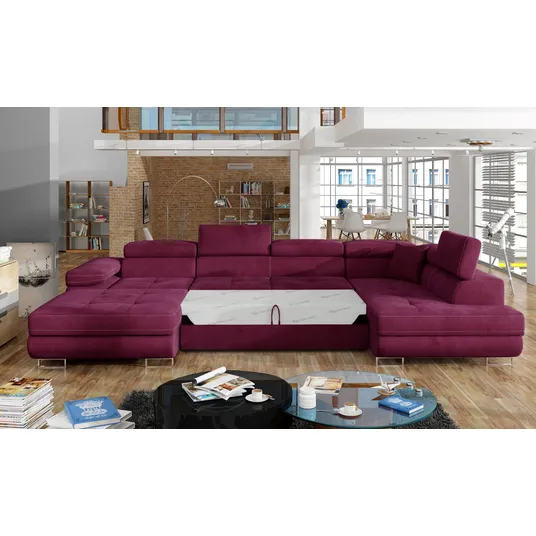 Kampinė sofa Rodrigo su patalynės dėže, audinys Mat Velvet 68