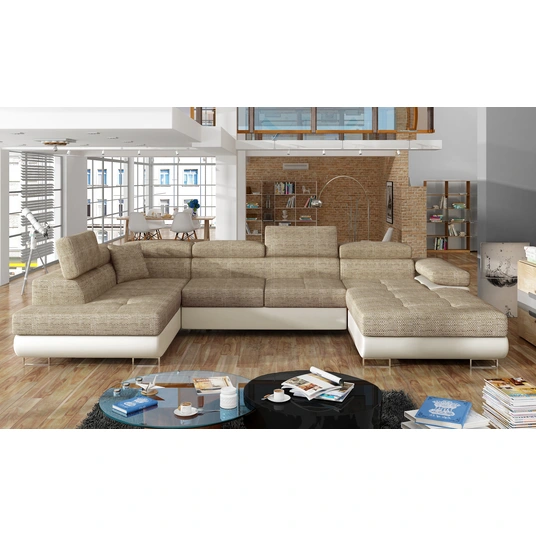 Kampinė sofa Rodrigo su patalynės dėže, audinys Berlin 03, Soft 33