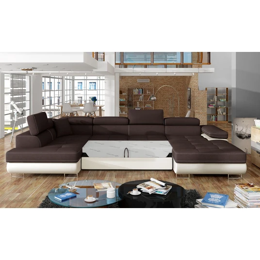 Kampinė sofa Rodrigo su patalynės dėže, audinys Sawana 26, Soft 33