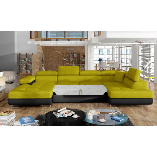 Kampinė sofa Rodrigo su patalynės dėže, audinys Omega 68, Soft 11