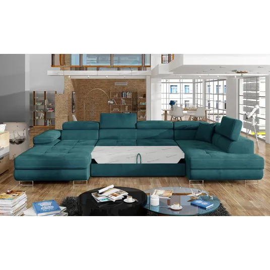 Kampinė sofa Rodrigo su patalynės dėže, audinys Mat Velvet 75