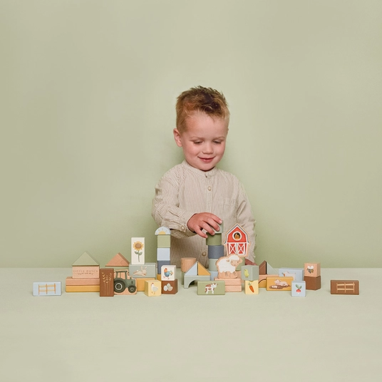 "Little Dutch Little Farm" puidust ehitusklotsid, 50 tk.