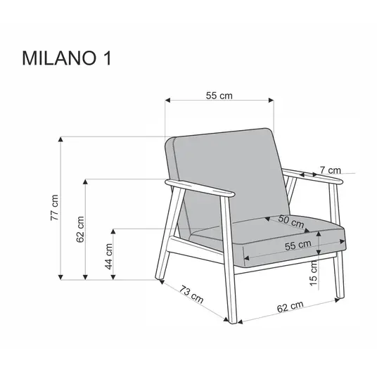 Tugitool Milano 1S, pruun/beež