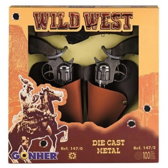 Cowboy revolver set metal GONHER 147/0