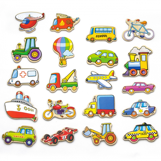 Puidust magnetite komplekt Viga Toys Vehicles