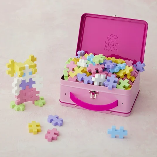 Plus Plus Bricks big Metal pink suitcase 70 pieces 3275 DANTE